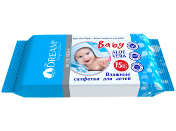Влажные салфетки детские Air Dream "Алое вера" 15шт