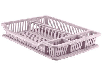 Сушилка для посуды одноярусная с поддоном большая Plastart (на 12 тарелок)