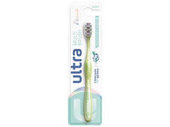Зубная щетка Fesco Ultra Multibrush Soft салатовая.