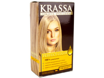 Гель-краска для волос стойкая "Krassa Perfect Color" с окислителем 9% тон 710 Русый светлый пепельны