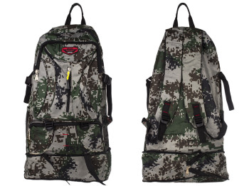 Рюкзак туристический 35х12х51/62см расцветка серозеленая защитная