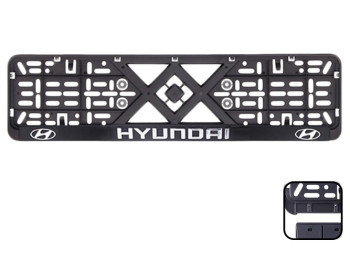 Рамка номера пластиковая с хромированной рельефной надписью HYUNDAI