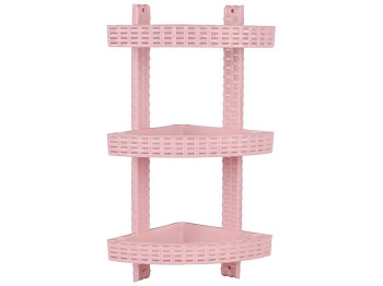 Полка R plastic Ротанг, угловая, 3 яруса, пудра, 12305