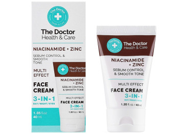 Крем для обличчя The Doctor Health & Care Niacinamide + Zinc 3 в 1, з оліями макадамії та ши, 40мл