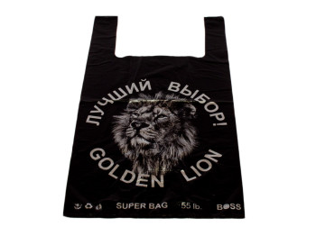 Кулек с ручками типа "майка" "GOLDEN LION" (100шт) 30x50