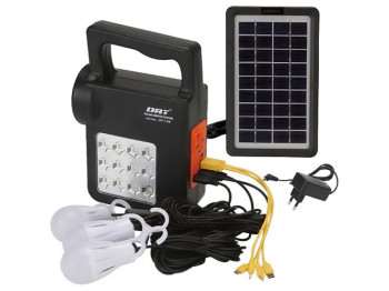 Фонарик светодиодный, солнечная панель аккум, 4V7000мА, 27x14см