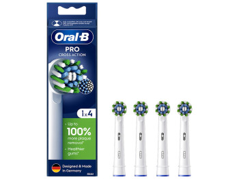 Насадка для зубної щітки Oral-B Pro Cross Action, середня жорсткість, 4 шт, колір білий