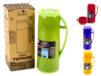 Термос Stenson (пластик+стекло) 1л