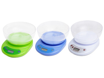 Весы электронные кухонные Kamille 21х16х11,4см (цвета ассорти)