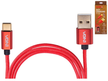Кабель VOIN USB - Type C 5А, 1м, red (супер быстрая зарядка/передача данных) CC-1101C RD