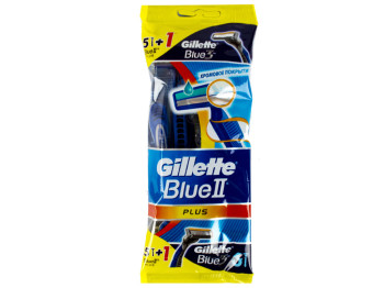 Бритви одноразові Gillette BlueII Plus 5+Blue III 1шт Бонус!