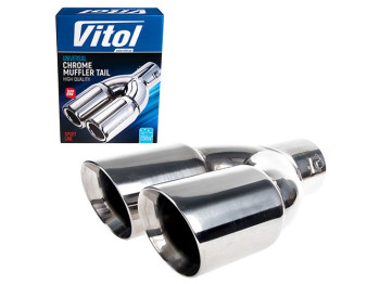 Насадка на глушитель VITOL НГ-0478, вход D64мм, длина 229мм, 2 выхода 76мм