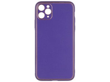 Чохол Leather Gold with Frame without Logo для iPhone 11 Pro Max Колір 7, Purple