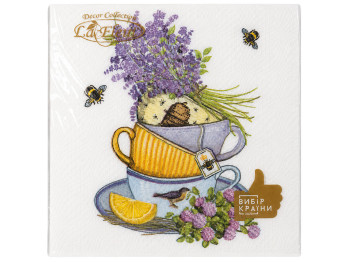 Салфетки бумажные двухслойные La Fleur Лавандовое наслаждение, 33×33 см, 16 шт