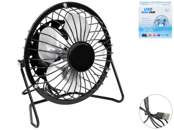 Вентилятор настільний USB Mini Fan з металевою решіткою, 14×13 см