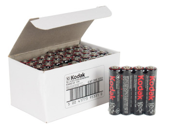 Батарейка сольова Kodak, 1.5V, AAA, R03 (ціна за упаковку 40шт, 10 спайок по 4шт)
