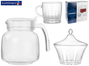 Сервиз чайный Luminarc Lance 9 предметов (чайник 1,2л, чашка 200мл 6шт, сахарница) 34843