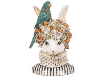 Декоративная статуэтка Кролик с попугаем, 21,5x18x35см