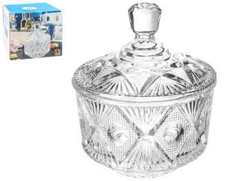 Сахарница стеклянная 12,5х12,5х14,5см