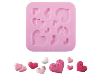 Форма силиконовая DELICIA DECO сердечки, на 10 порций, 13х13см 50088