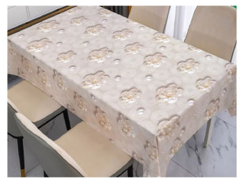 Клеёнка Glamour, ПВХ на тканевой основе, 1.40×20 м, цветочный узор, бежевый