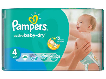 Подгузники Pampers "Active Baby-Dry Maxi" (7-14 кг) 46шт