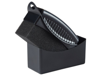 Аплікатор для чорніння гуми, пластик, щільна піна, 12×5,5×7см, колір чорний