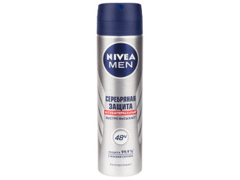 Дезодорант-антиперспірант спрей для чоловіків Nivea men "Срібний захист" антибактеріальний 150мл