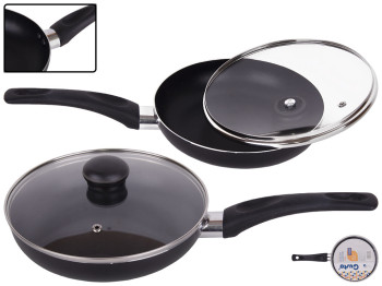 Сковорода алюминиевая с крышкой GUSTO инд. дно, покрытие XYLAN Plus D20см GT-2100-20/4