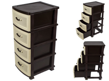 Комод (фасад сетка, цвет - коричневый) Efe plastics 47х38х90см