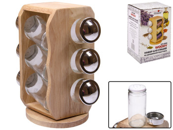 Спецовница Stenson Woody на деревянной подставке (цена за набор 7 предметов)