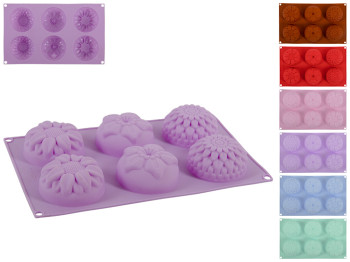 Форма силиконовая Stenson Цветы на 6 порций 28,5х17х3см