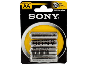 Батарейка солевая "Sony Ultra Heavy Duty" AA R6 1.5V (цена за лист 4шт)