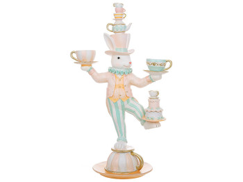 Декоративная статуэтка Кролик-шляпник с сервизом, 59см