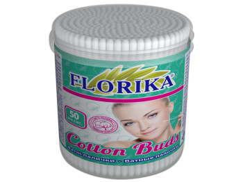 Ватные палочки (пластик) Florika 50шт (в банке)