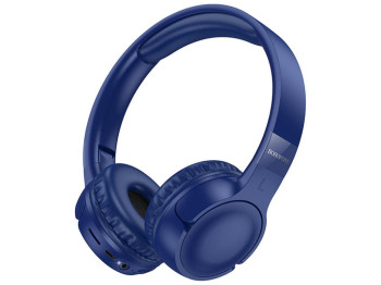 Bluetooth стерео гарнітура Borofone BO32, складні, bluetooth 5.4, type-c/aux, 200mAh, колір синій