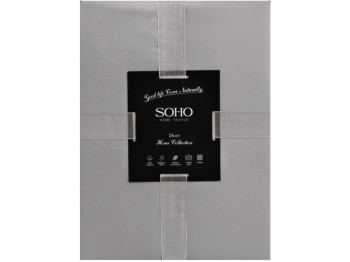 Комплект постільної білизни Soho, євро, 200×230см, 240×250см, 50×70см, сатин, колір сірий з айворі