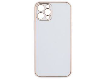 Чехол Leather Gold with Frame without Logo для iPhone 12 Pro Цвет 13, White