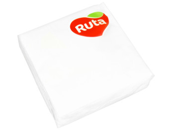 Салфетки "Ruta Double Luxe" белые двухсл. 24x24см 40шт