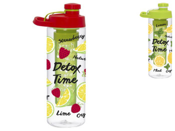 Пляшка для води Herevin Lemon-Detox Twist, 650мл, для спорту з інфузером, 8699038064638