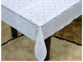 Клейонка вінілова ажурна "Lace" біла 1,37x20 метрів (ціна за рулон)