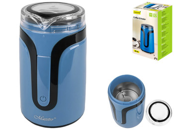 Кофемолка Maestro 150Вт, синяя, автоблокировка, импульсный режим, нож из нержавеющей стали 50г