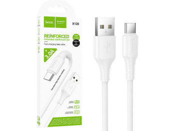 Кабель USB Hoco X120 Type-C 3A, білий