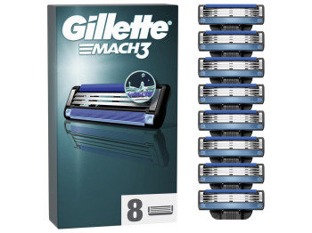 Картриджи сменные Gillette Mach3, сталь, 8шт