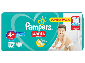 Подгузники-трусики PAMPERS Pants Maxi Plus (9-15кг) 50шт