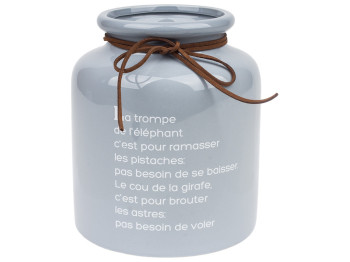 Ваза керамічна "Елефант" 14,5х14,5х15,7см колір сірий, в картонній коробці