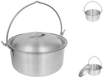 Казан алюминиевый с дужкой и крышкой, 2л, 21х10см