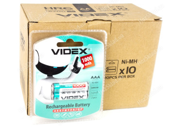 Аккумулятор Videx Rechargeable AAA 1000 mAh (цена за блистер 2 шт) 4820118291789
