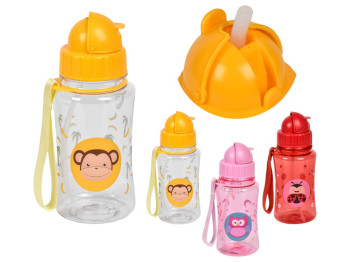 Бутылка-поилка детская с трубочкой, 400мл