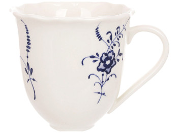 Чашка фарфоровая Azure Blossom, синий цветочный рисунок, 350 мл